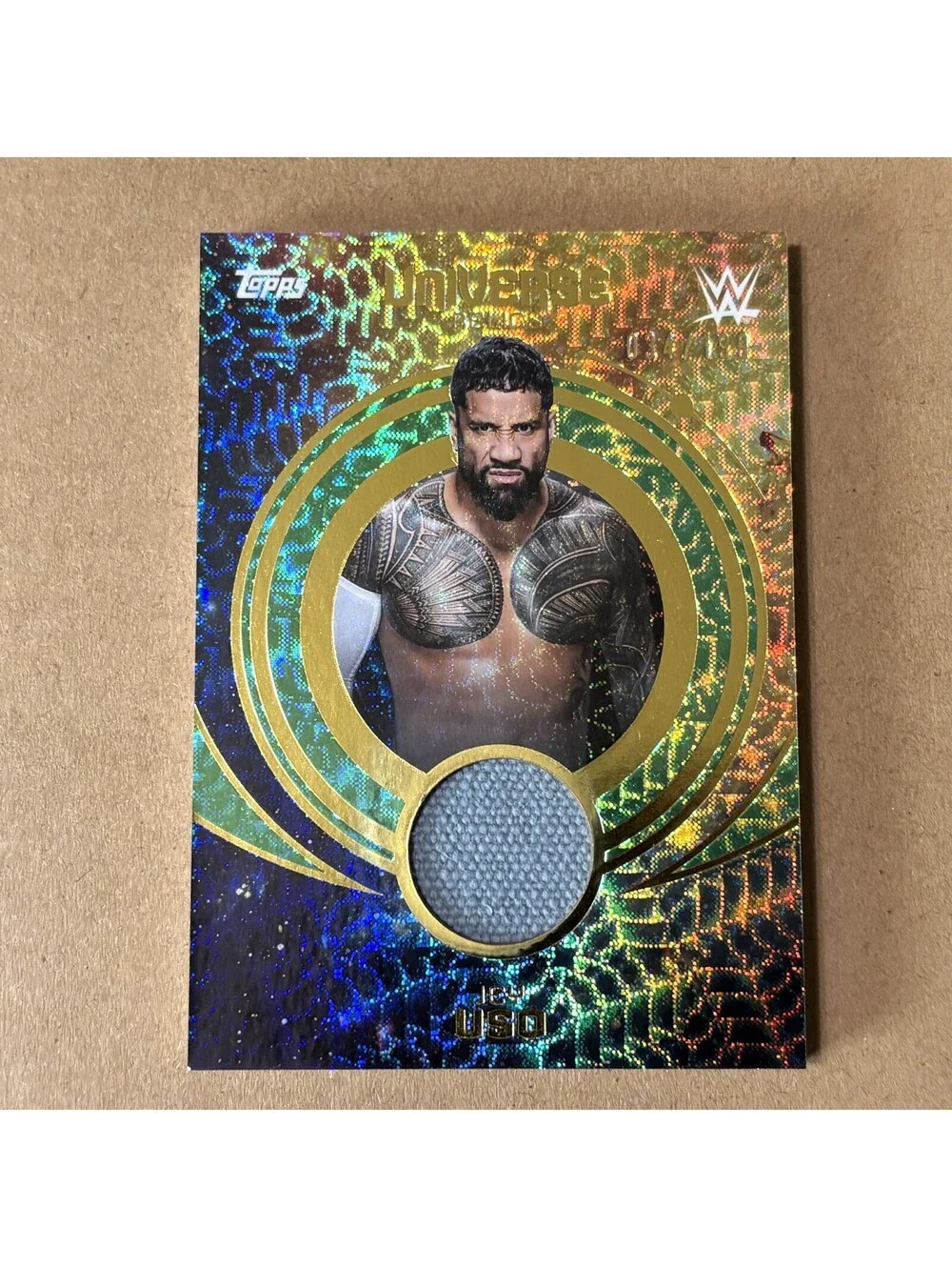 2025 Topps Universe WWE Jey Uso #UNR-JEU Universe Relics #/199 RAW